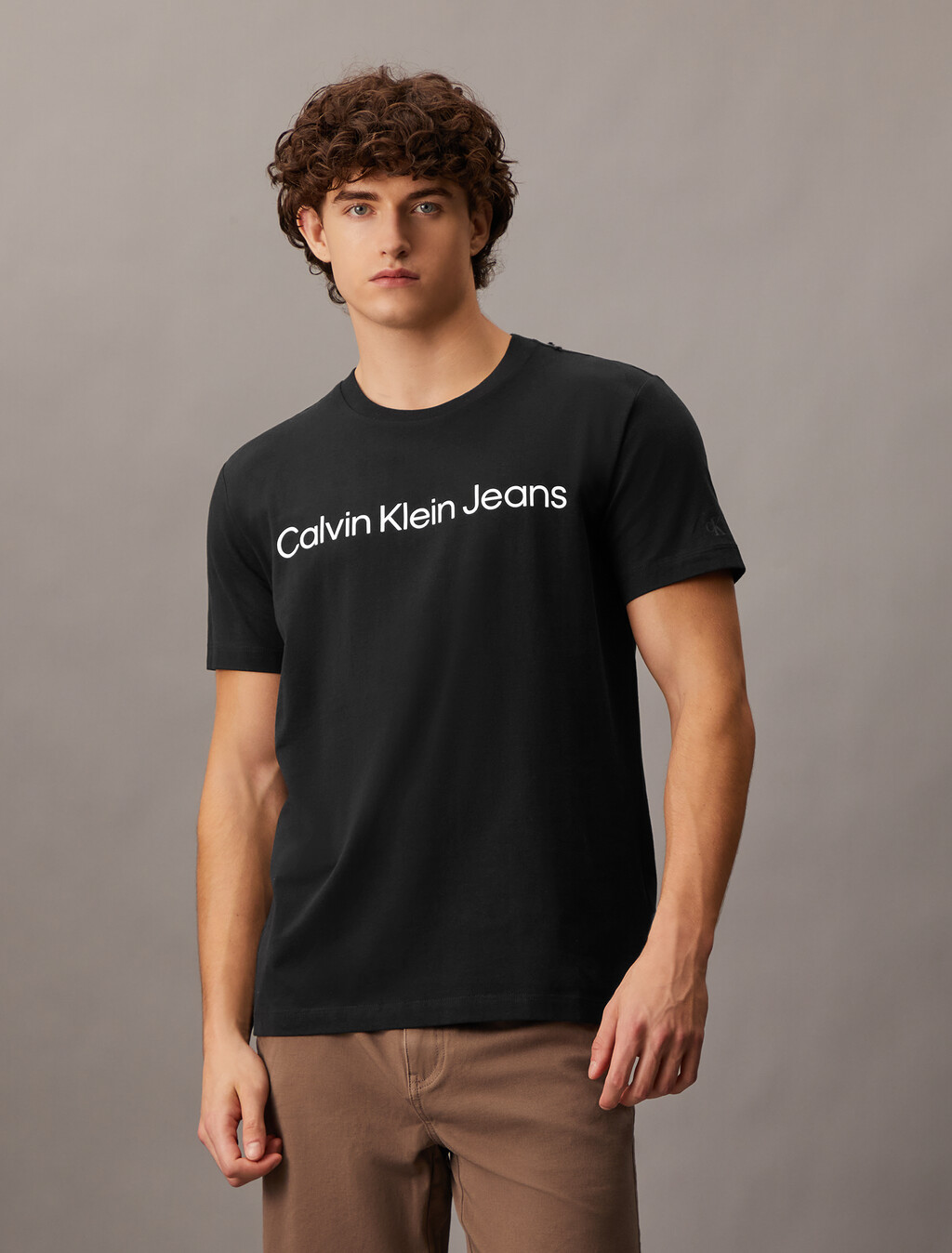 經典標誌短袖 T 裇, Ck Black, hi-res