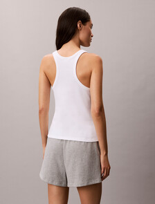 背心 - Cotton Stretch Rib, Classic White, hi-res