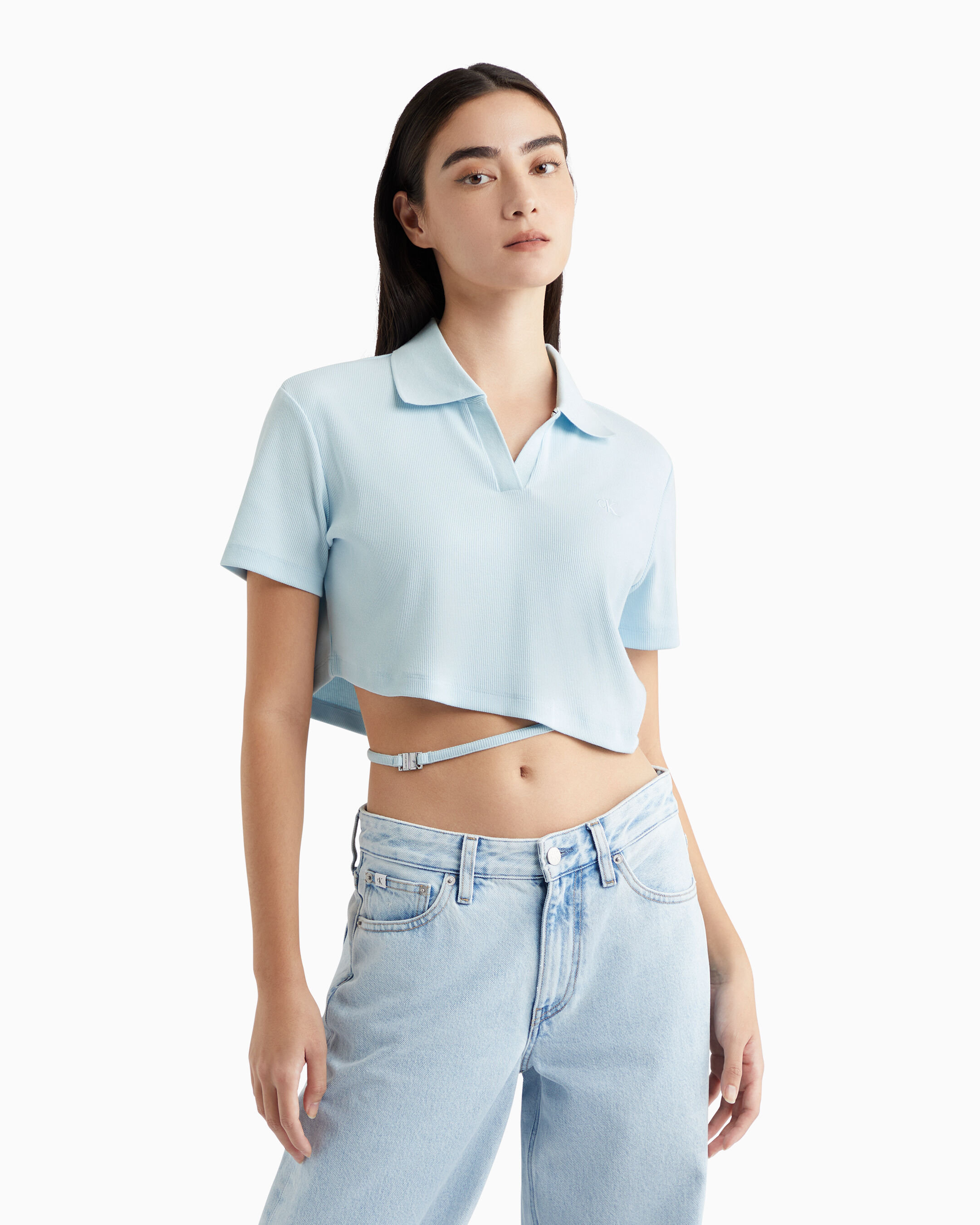 Polo shirts cropped on sale