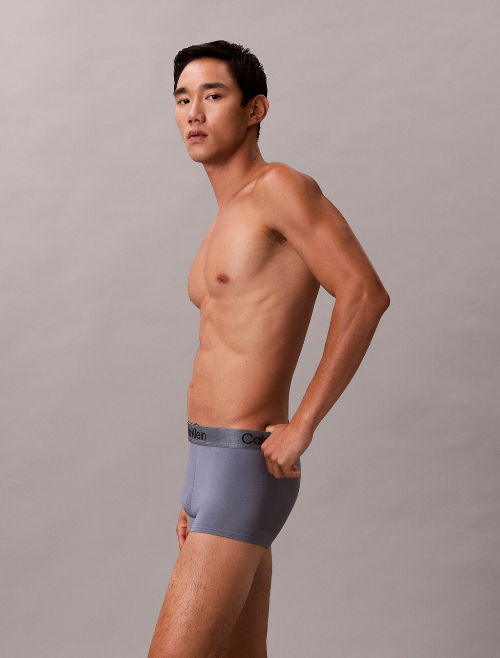 CK Pro Fit Micro Low Rise Trunks, Metro Grey w/ Black Logo, hi-res