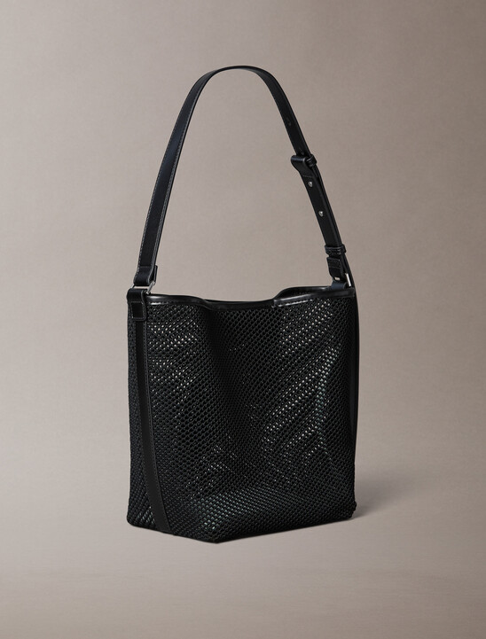 網眼標誌水桶包附萬用包