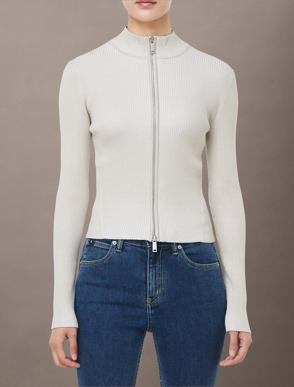 立體針織拉鍊開襟外套, Island Fossil, hi-res