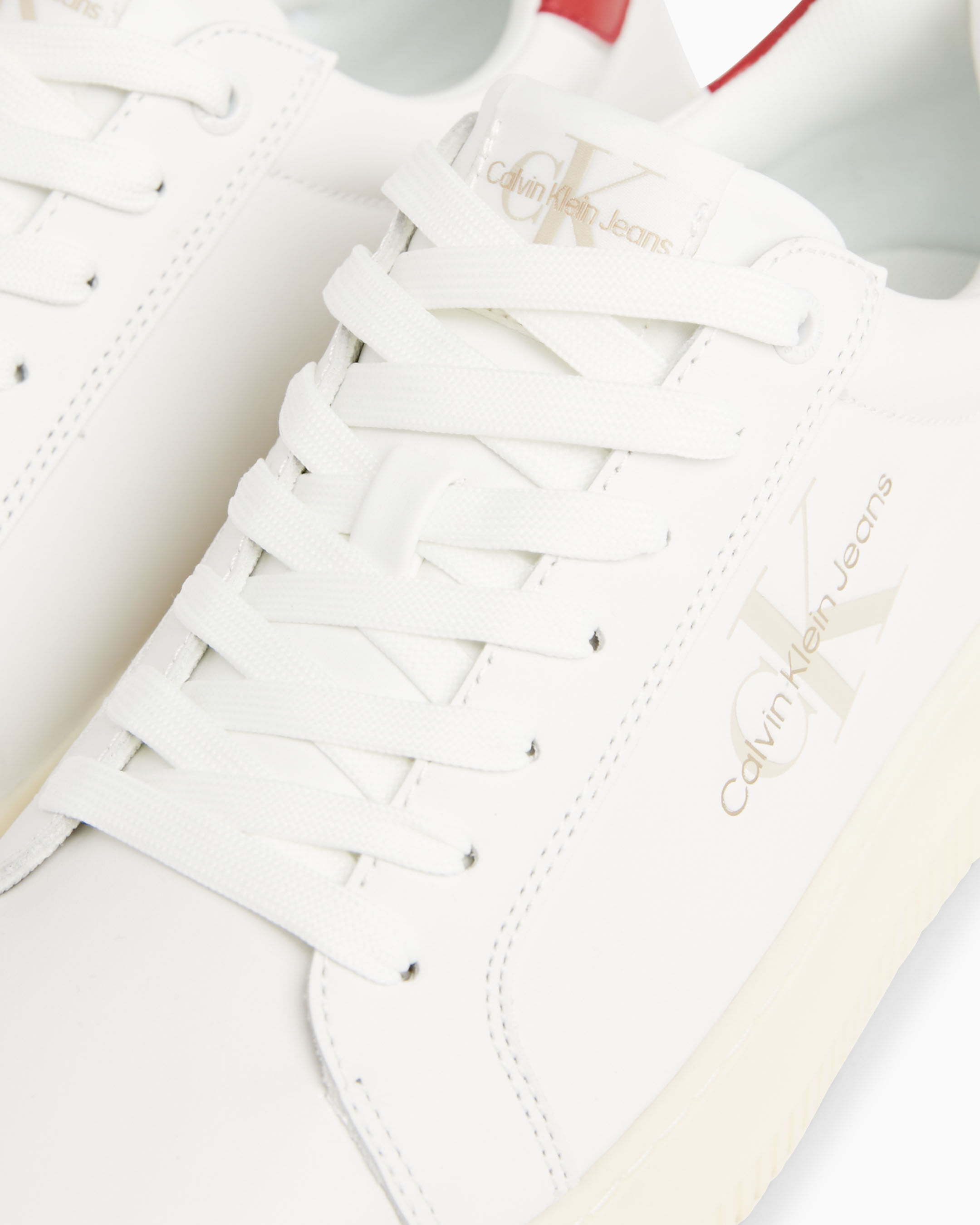Calvin klein meryl discount knit white logo trainers