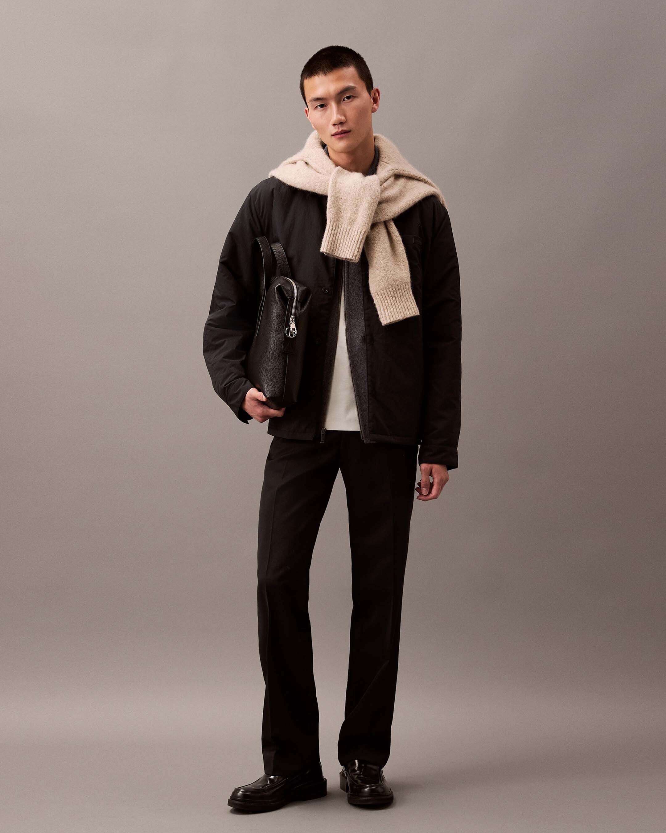 Crinkle Nylon Shirt Jacket | black | Calvin Klein Taiwan