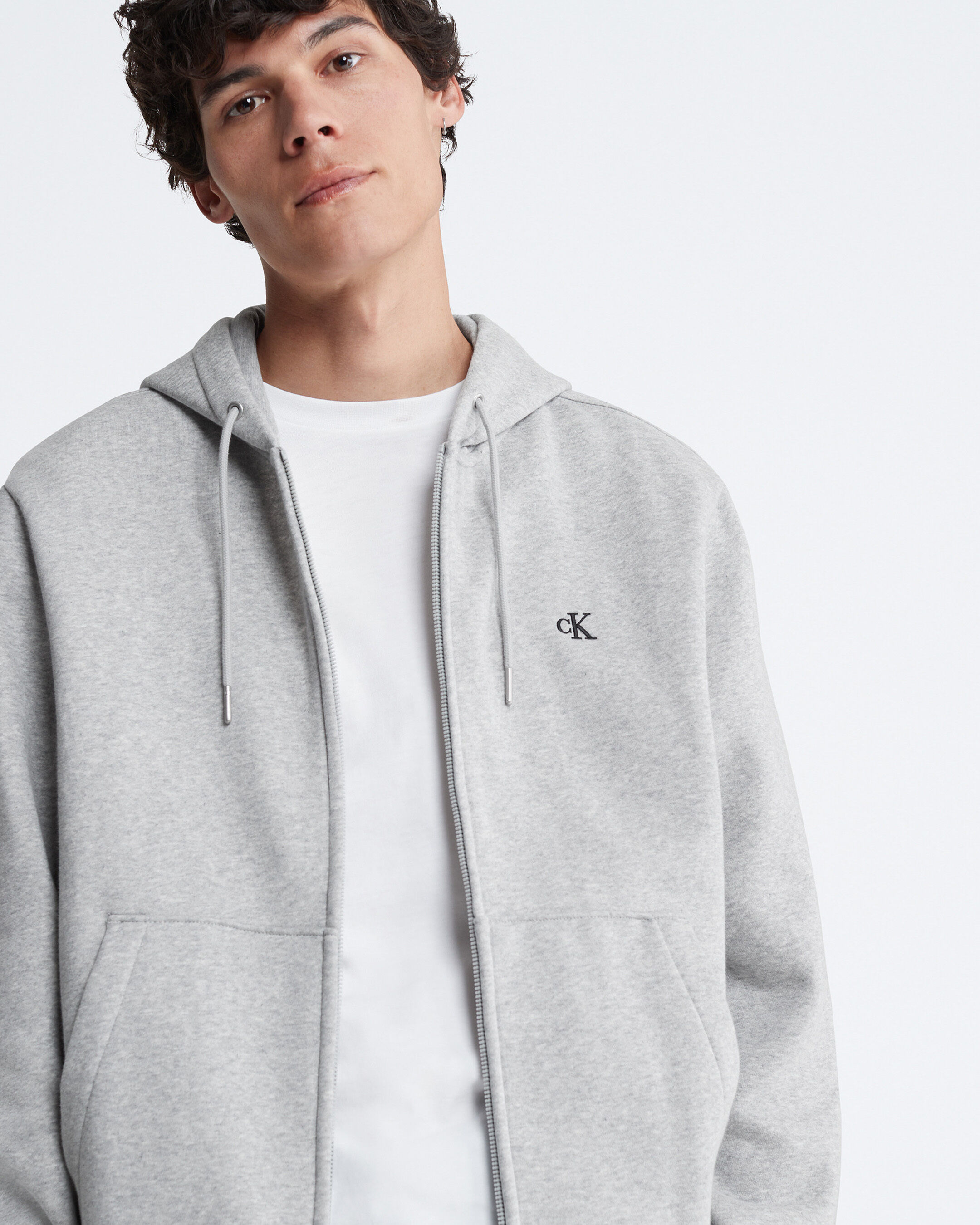 Calvin klein grey online zip up hoodie
