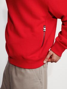 Lux Terry Crewneck Sweatshirt, Pantone Red, hi-res