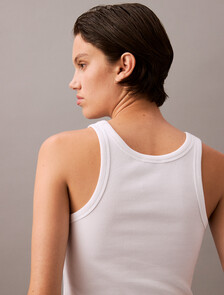 立體剪裁羅紋背心, Brilliant White, hi-res