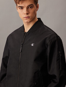 尼龍飛行員外套, Black, hi-res