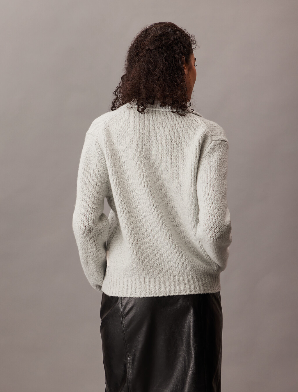 美麗諾羊毛毛圈紗 Polo 毛衣, Melodic Blue, hi-res