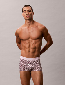 Icon Microfiber Stretch Low Rise Trunk, BIJOU MODERN EMBLEM OUTLINE_SPRING LILAC, hi-res