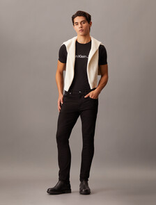 經典誌修身短袖 T 裇, Ck Black, hi-res