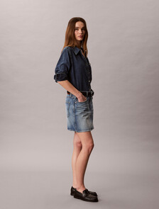 Denim Mini Skirt, BASSET BLUE, hi-res