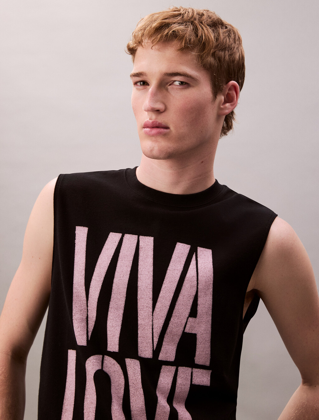 Pride Viva Love 圖案寬版背心, Black, hi-res