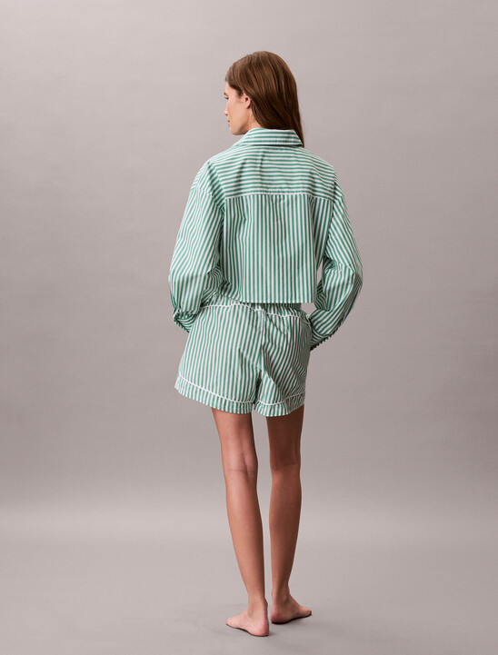 短版府綢棉睡裝上衣