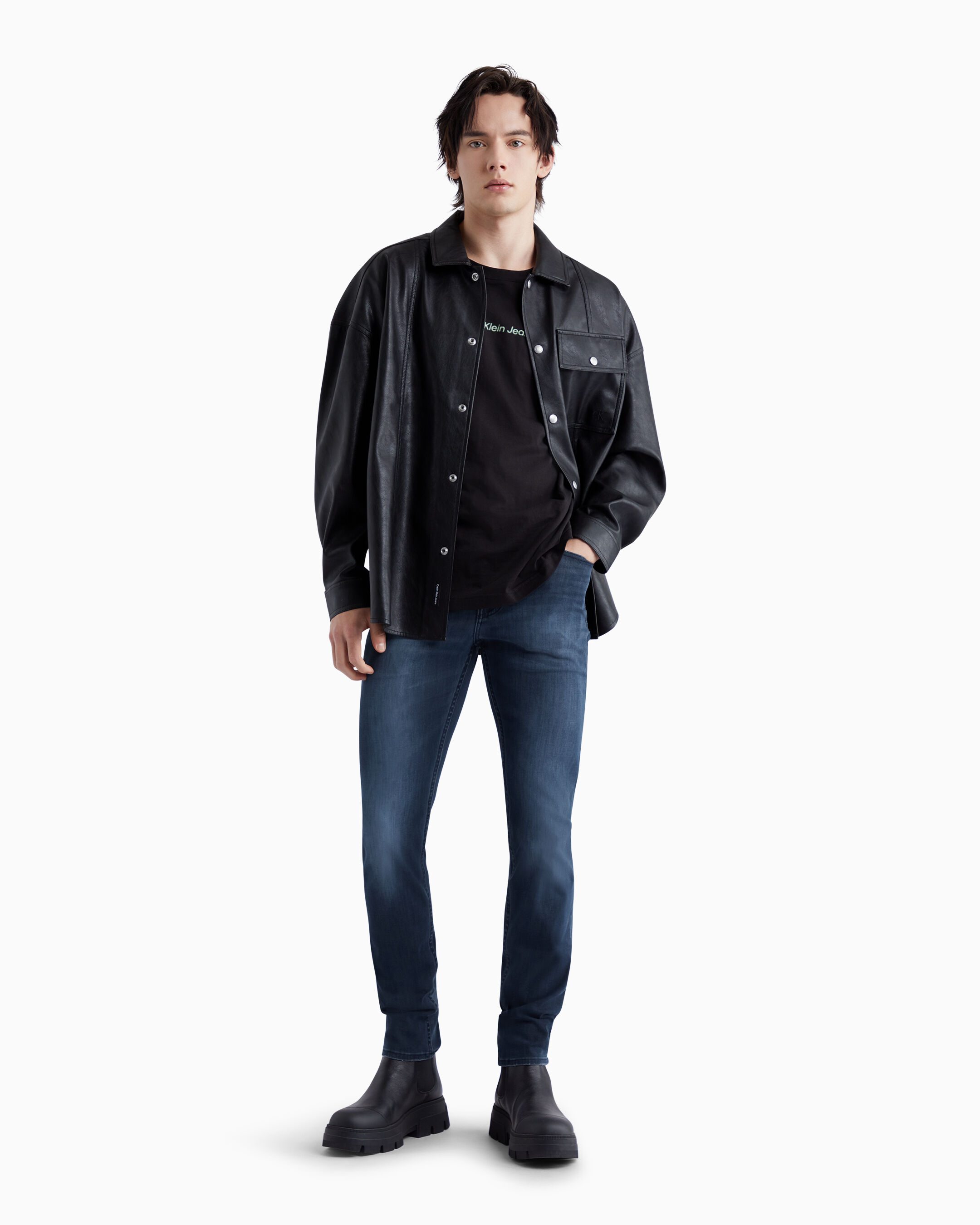 Calvin klein mens black denim jacket shop