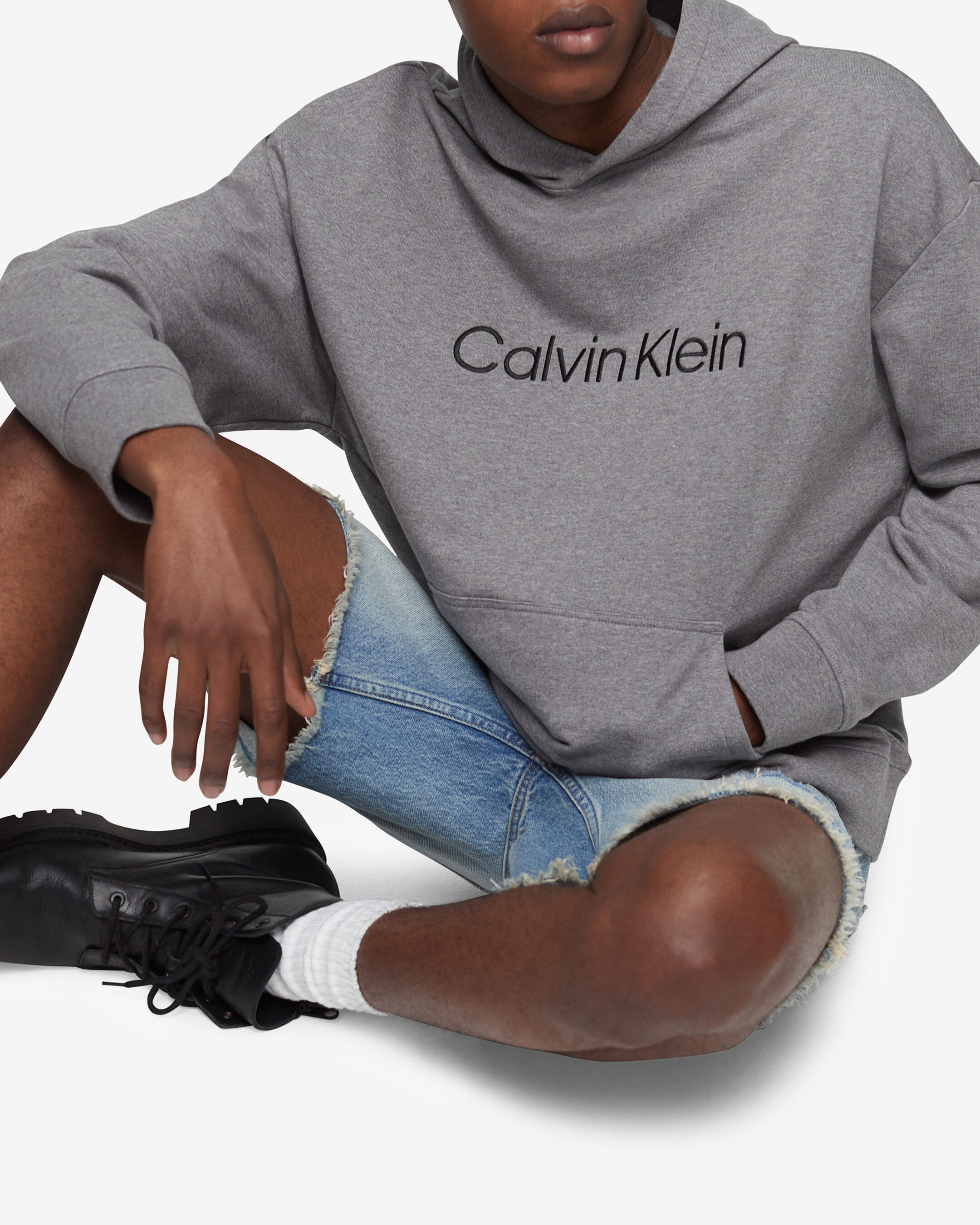 Calvin klein grey sweatshirt mens hotsell