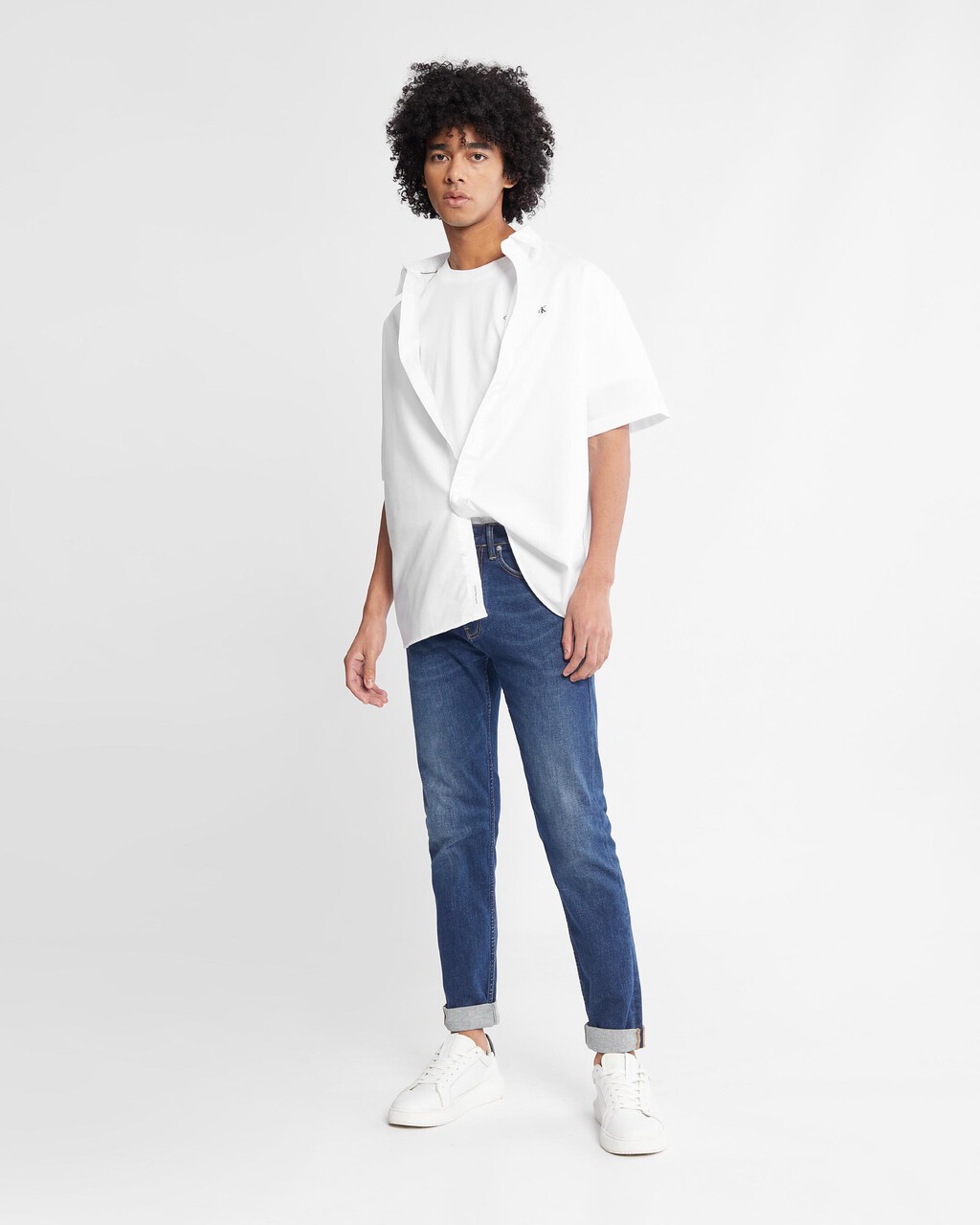 Ck Badge Coolmax Oxford Shirt | white | Calvin Klein Taiwan