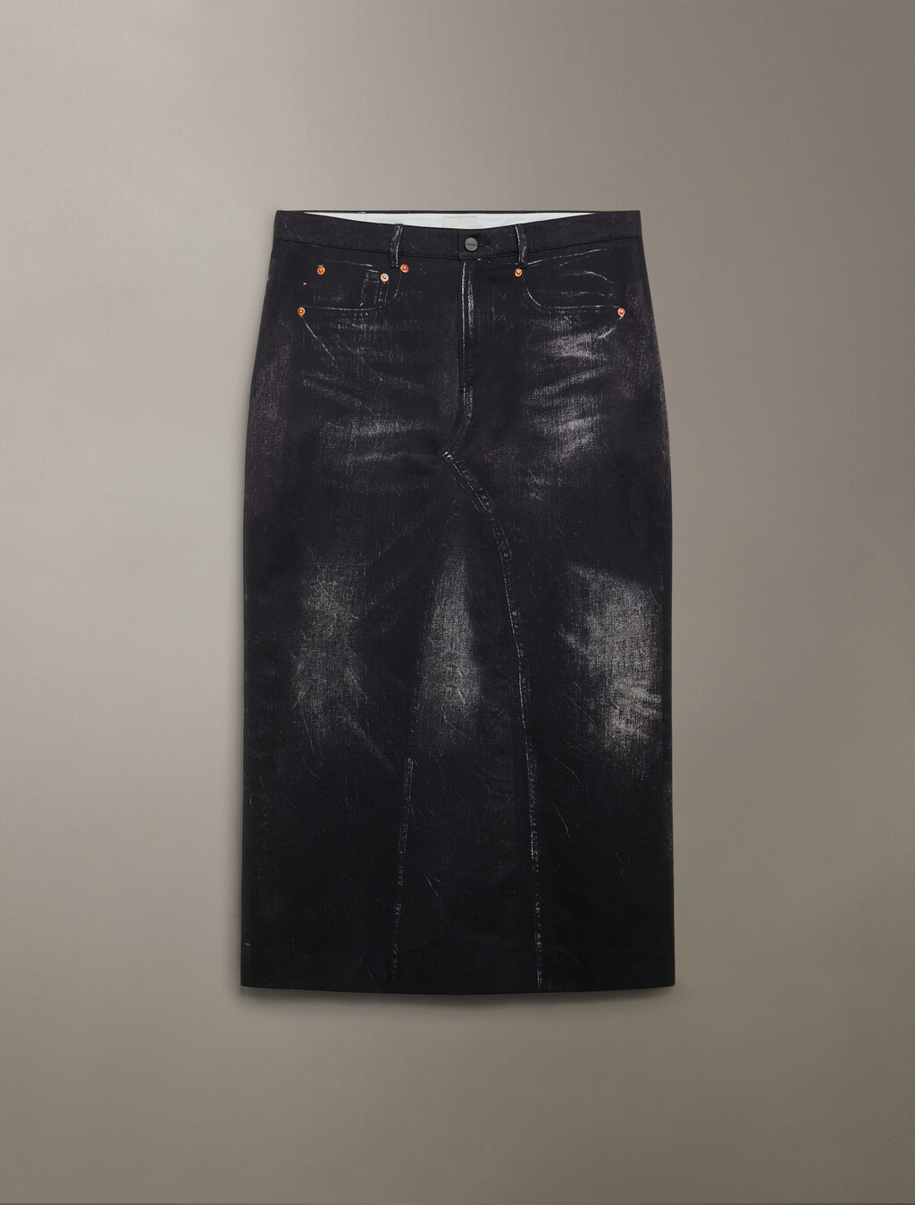 Halo 錯視效果印花牛仔長裙, BLACK DENIM PRINT, hi-res