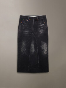 Halo 錯視效果印花牛仔長裙, BLACK DENIM PRINT, hi-res