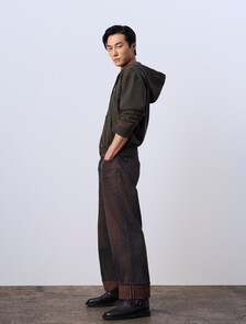 Jung Kook for Calvin Klein 毛圈寬鬆連帽外套, Peat, hi-res