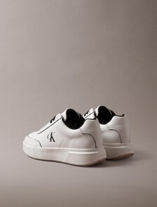 Leather Durable Traction Chunky Trainers, Marshmallow/Black, hi-res