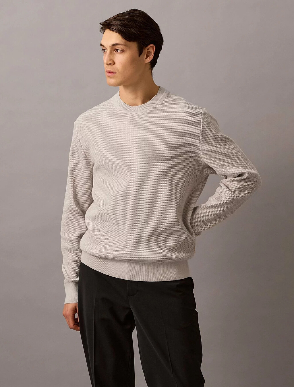 Textured Jumper, Silver Cloud, hi-res