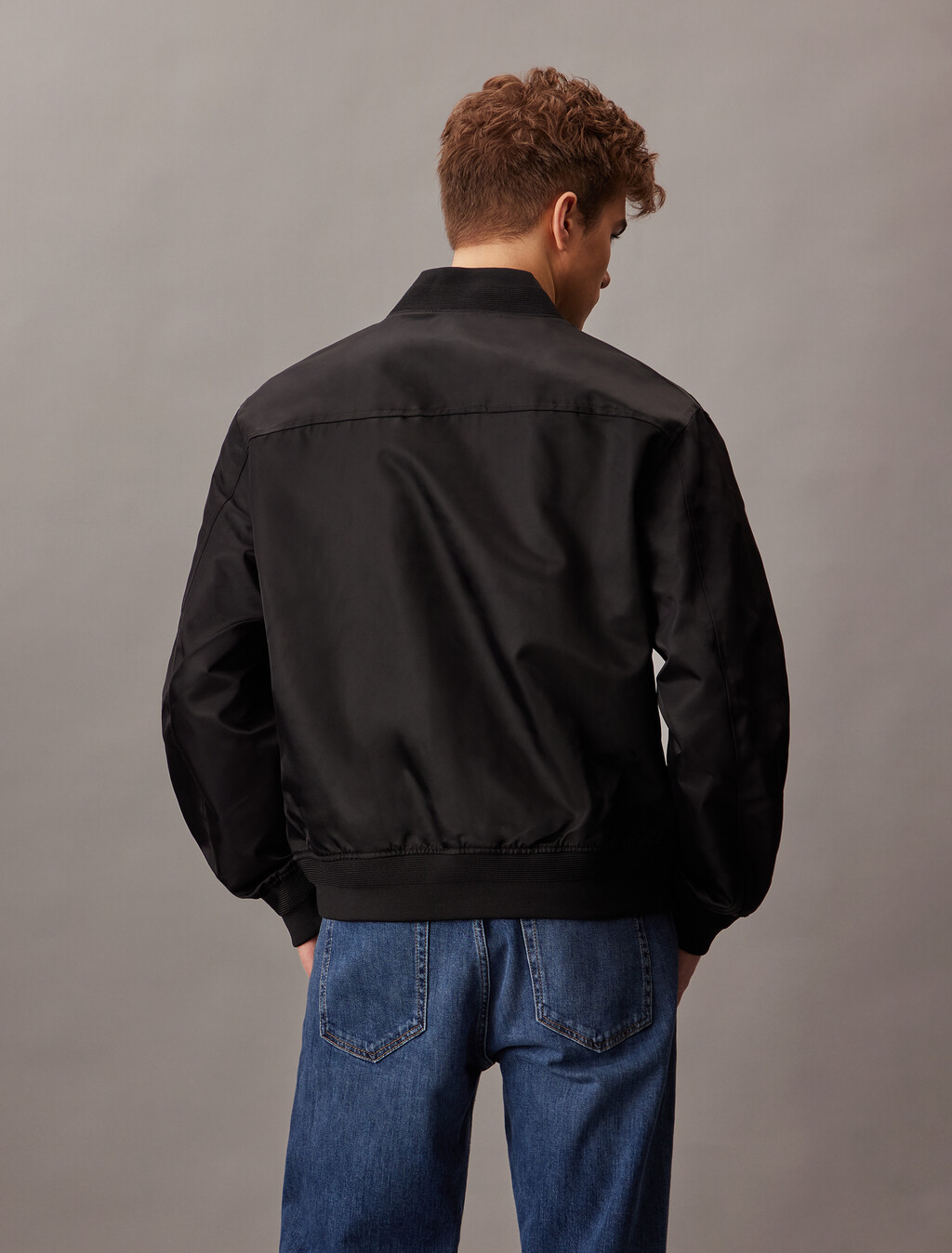 尼龍飛行員外套, Black, hi-res