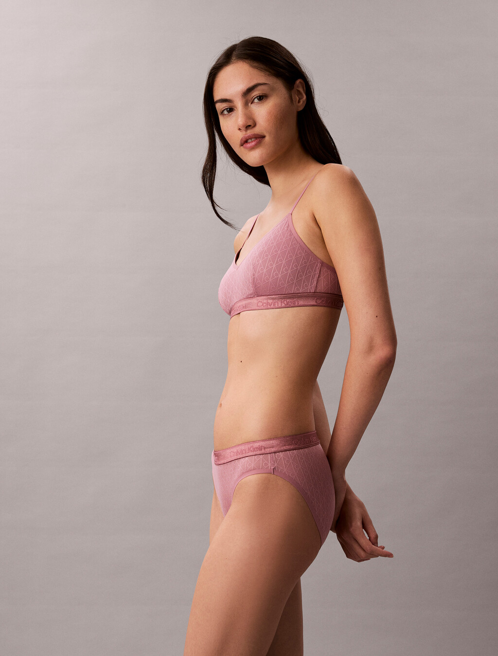 Icon 標誌蕾絲無鋼圈胸罩, Soft Mauve, hi-res