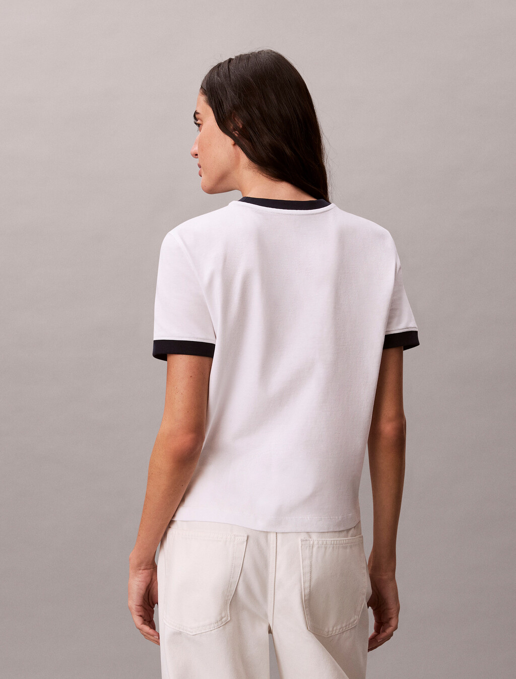 Heritage Logo Relaxed Ringer Tee, Bright White, hi-res