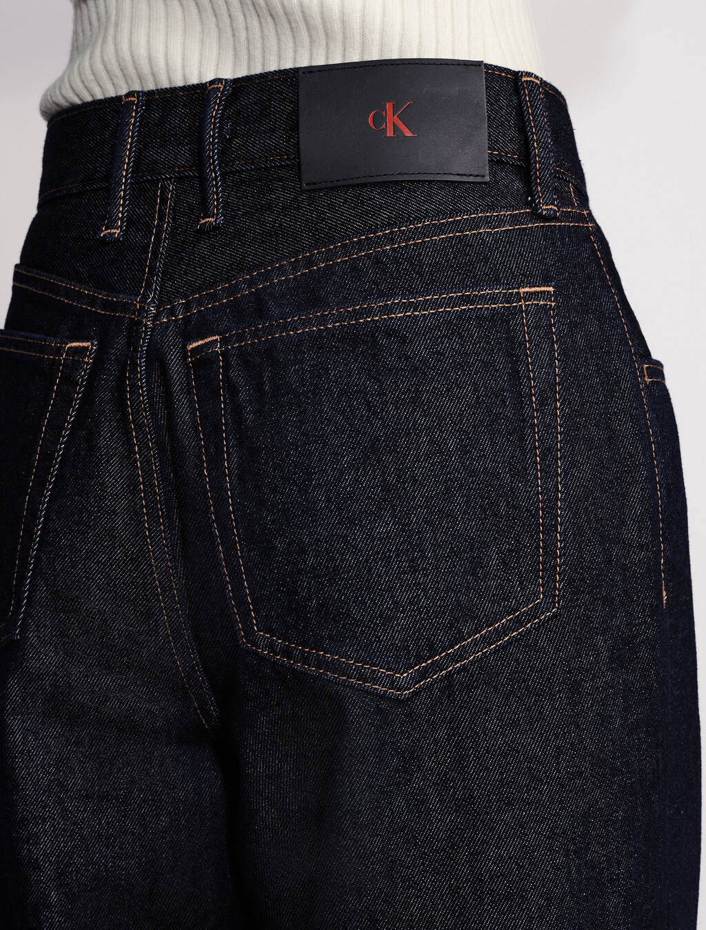 高腰寬筒牛仔褲, Rinse Denim, hi-res