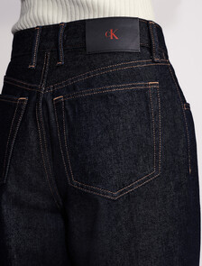 高腰寬筒牛仔褲, Rinse Denim, hi-res