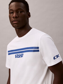 Racer Stripe Graphic Tee, Brilliant White, hi-res
