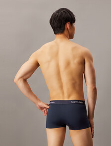 Microfiber Stretch Low Rise Trunks 3 Pack, Black/Turbulence/Shoreline, hi-res