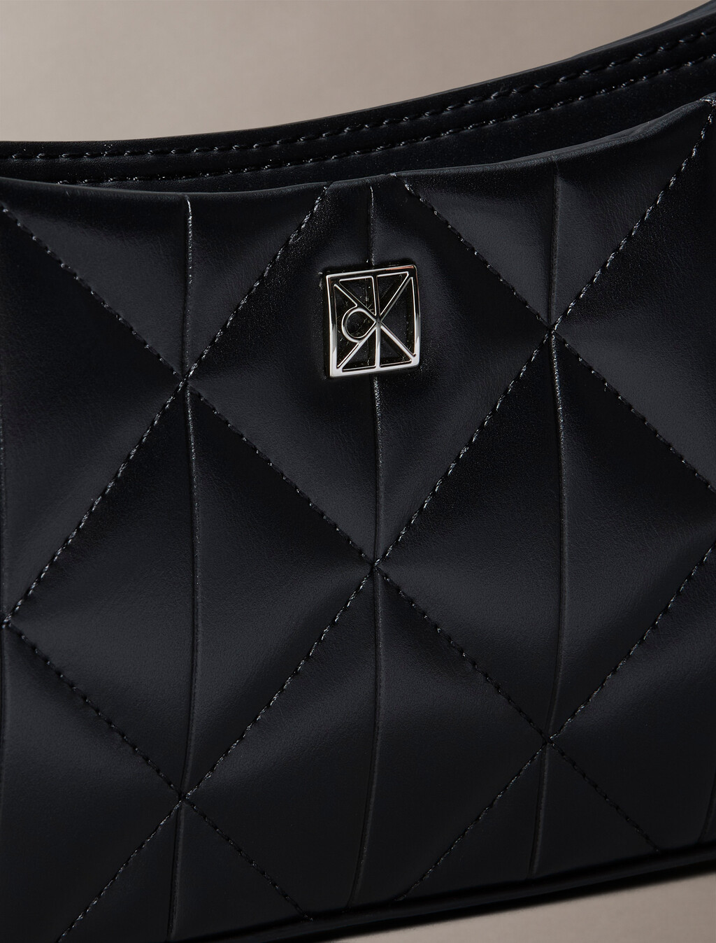 Quilted Emblem Logo Small Shoulder Bag, Black, hi-res