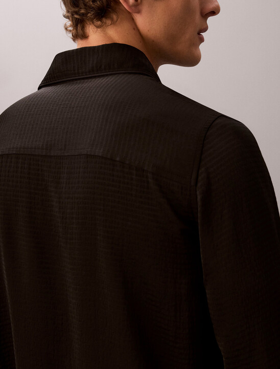 Matte Shine Button-Down Sleep Shirt