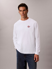 Back Logo Long Sleeve T-shirt, Bright White, hi-res