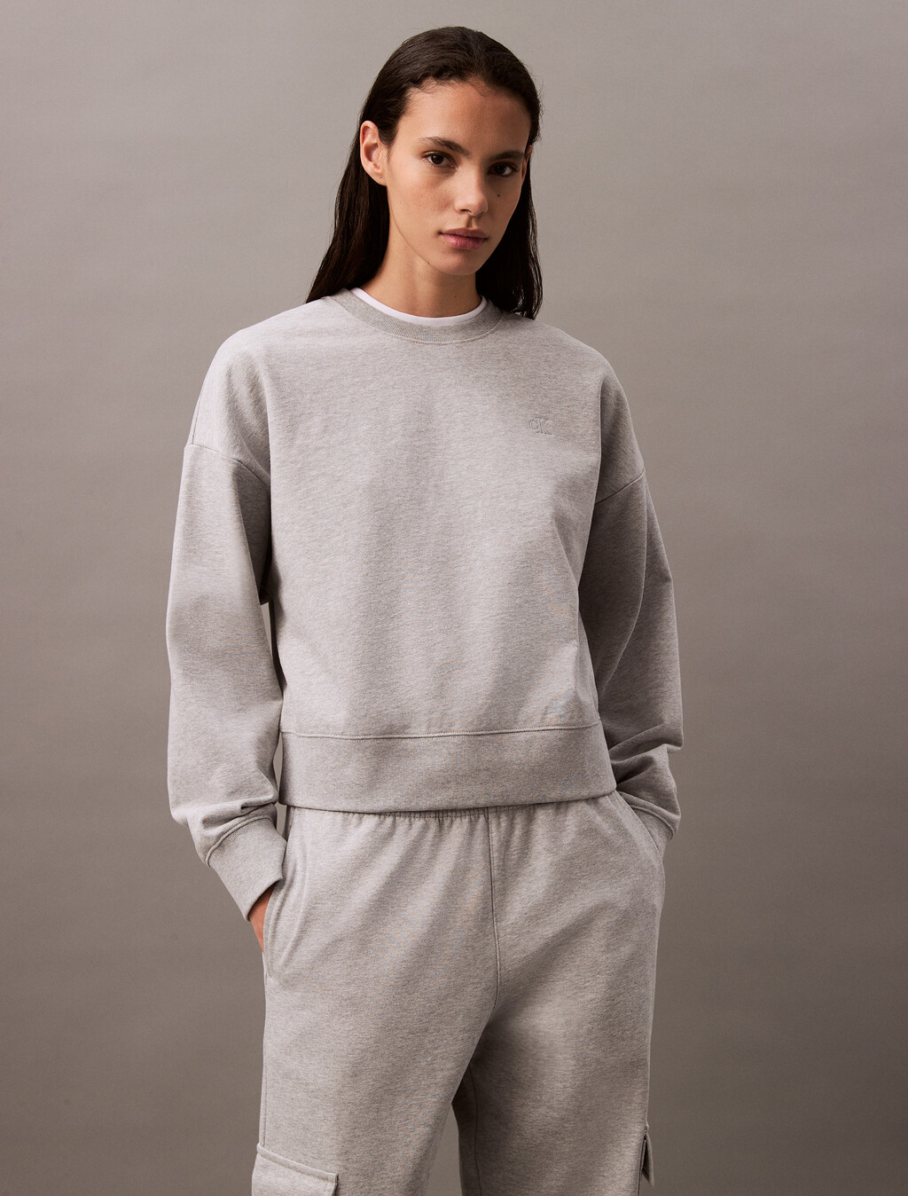 寬鬆棉質毛圈布運動衫, Heroic Grey Heather, hi-res