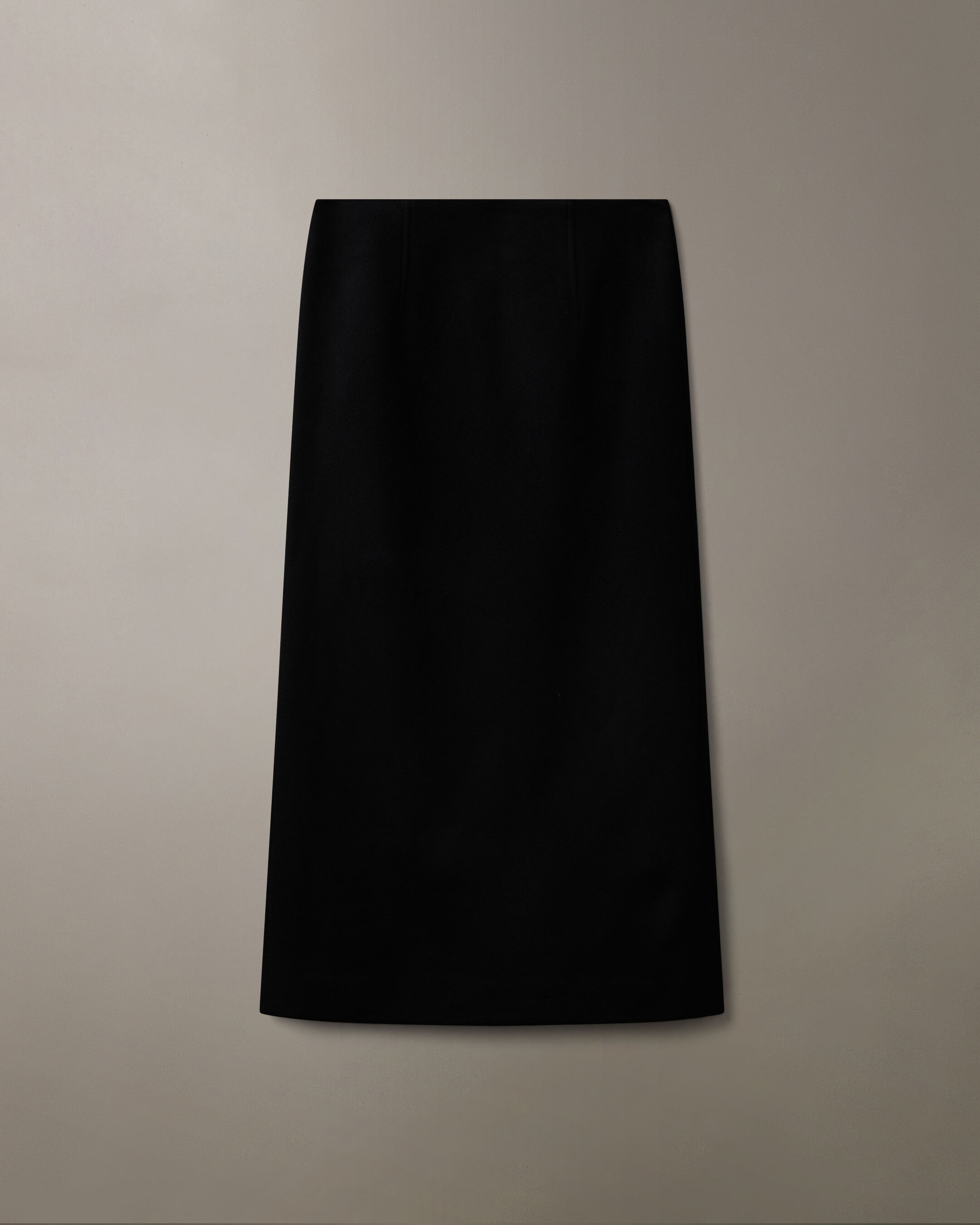★SCULPTOR★ Tailored Wool Skirt Black SC24A411BK Felted Wool Jersey Mini Skirt in Regenerative Wool | EILEEN