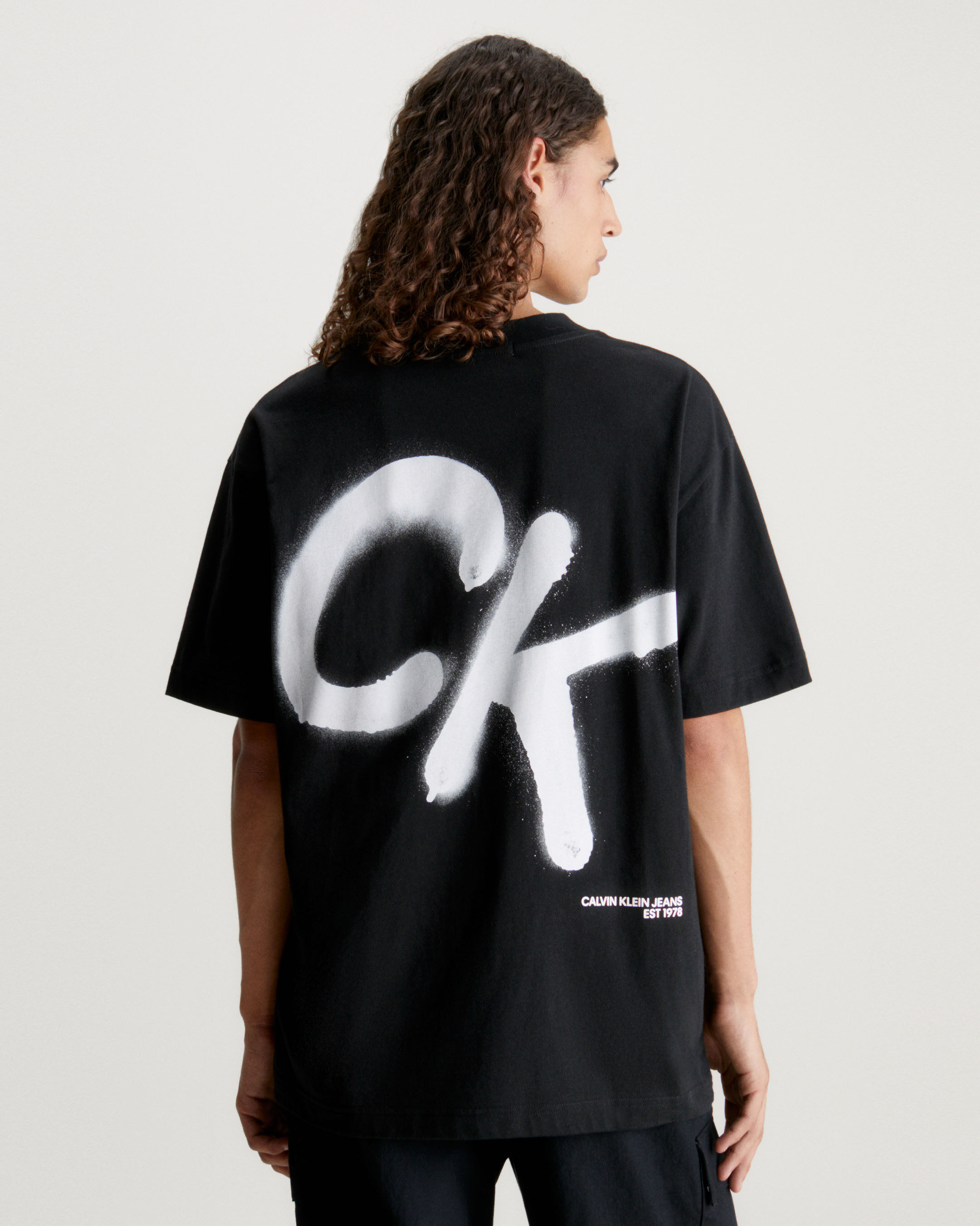 Relaxed Spray Print T shirt black Calvin Klein Taiwan