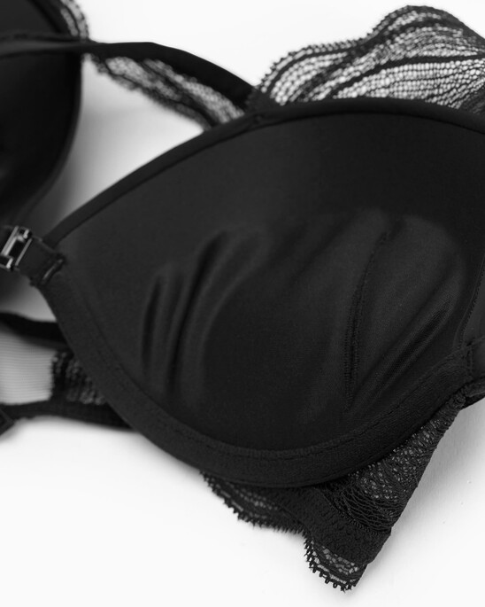 CK BLACK 蕾絲塑形低胸胸罩