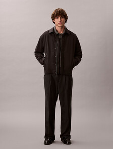 細斜紋飛行員外套, Black, hi-res