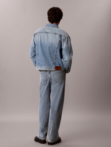 90s Denim Logo Trucker Jacket, BOULEVARD BLUES, hi-res