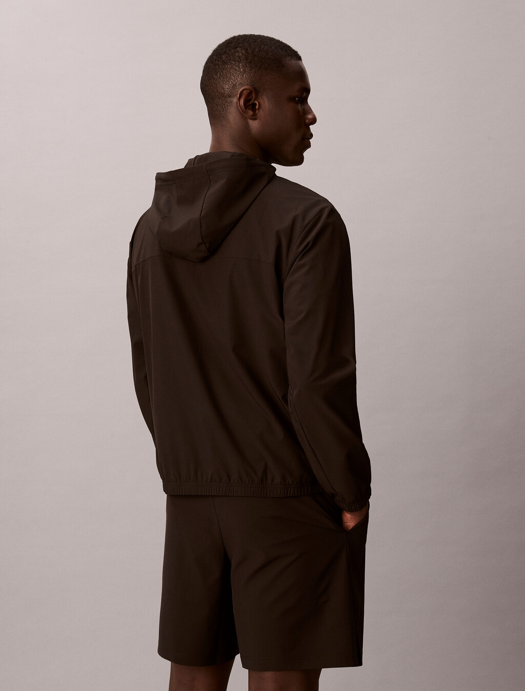 抗潑水連帽風衣, Black, hi-res