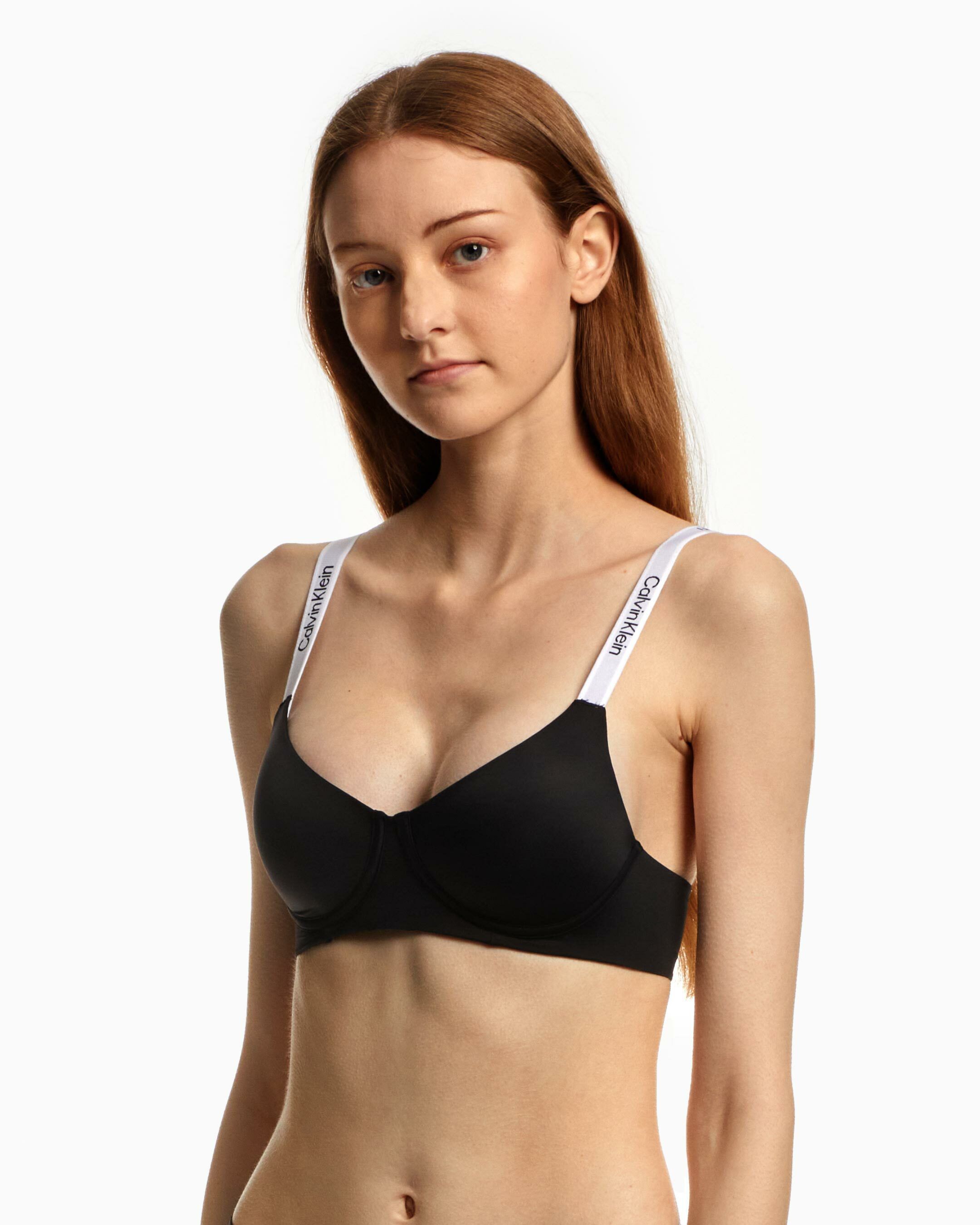 Tailored Logo Lightly Lined Wirefree Bra black Calvin Klein Taiwan