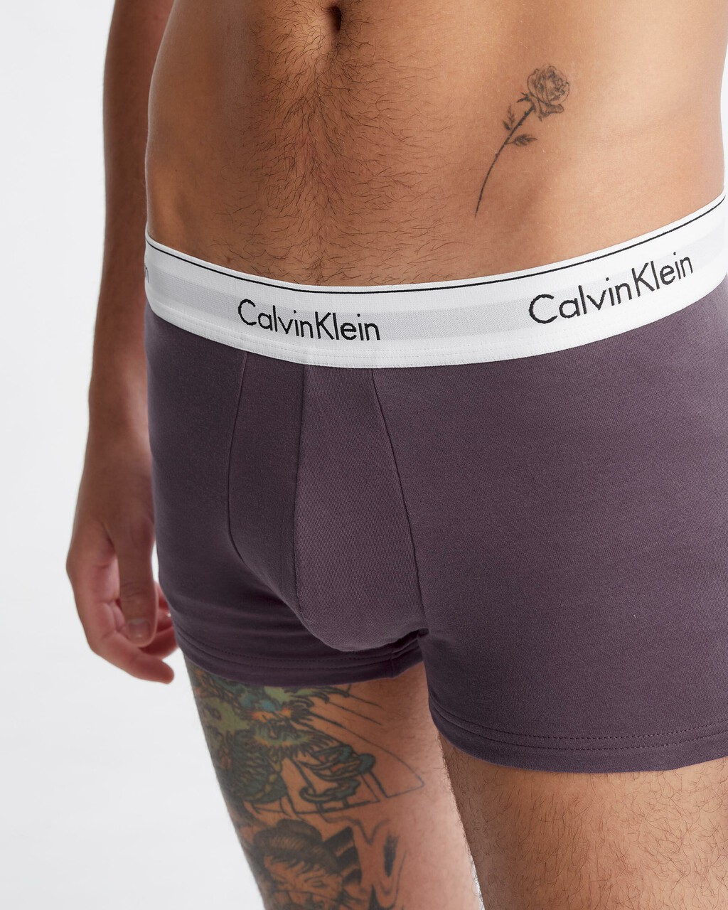 Calvin Klein Modern Cotton 彈力貼身短版四角褲（2 件組）, Satellite/Huckleberry, hi-res