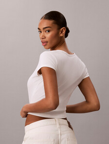 Slim Stretch Logo T-shirt - Pride, Bright White, hi-res
