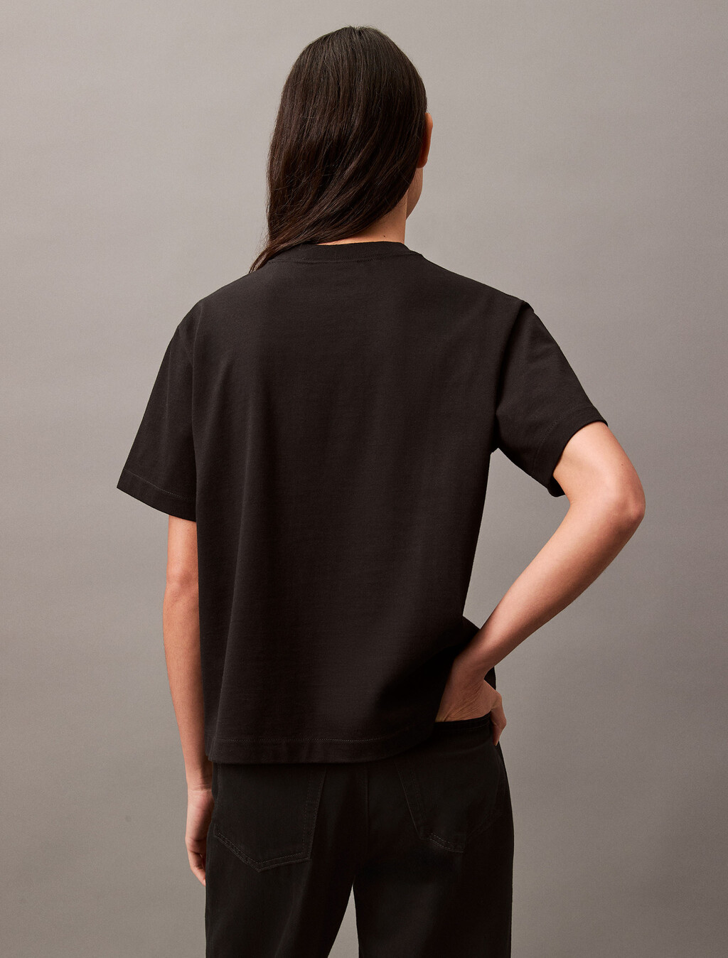 Calvin Klein Hero Modern 方形剪裁 T 恤, Black Beauty, hi-res