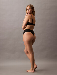 Stay-Put Mesh Thong, Black, hi-res