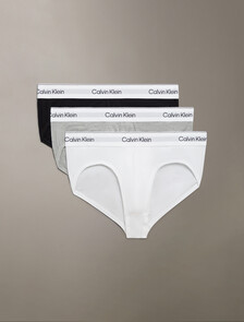 Icon Cotton Stretch Hip Briefs 3 Pack, Grey Heather/White/Black, hi-res