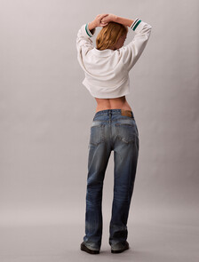 1/4 拉鍊棉質毛圈布運動衫, Chalk, hi-res